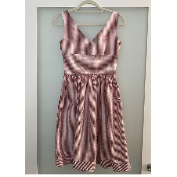 Moschino Jeans Donna red striped dress 6 - Picture 3 of 9